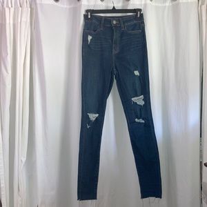 SO medium wash ultimate high rise distressed jeans